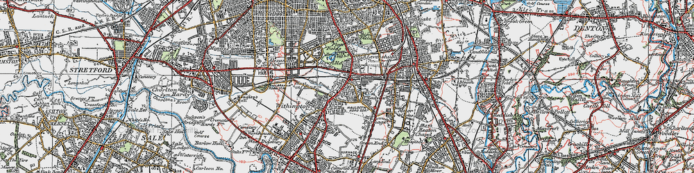 Old map of Fallowfield in 1923