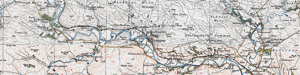 Old map of Falstone in 1925