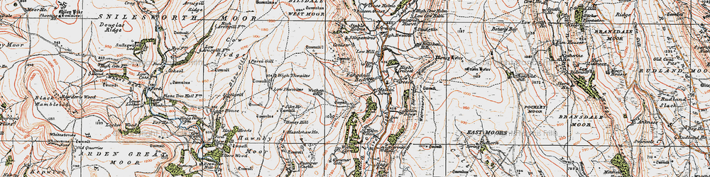 Old map of Bilsdale in 1925