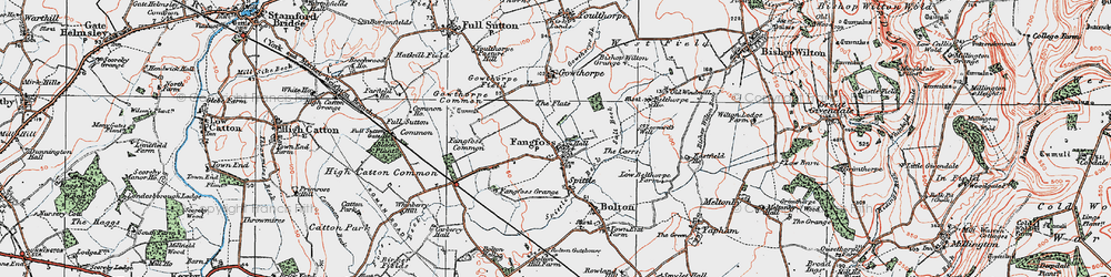 Old map of Fangfoss in 1924