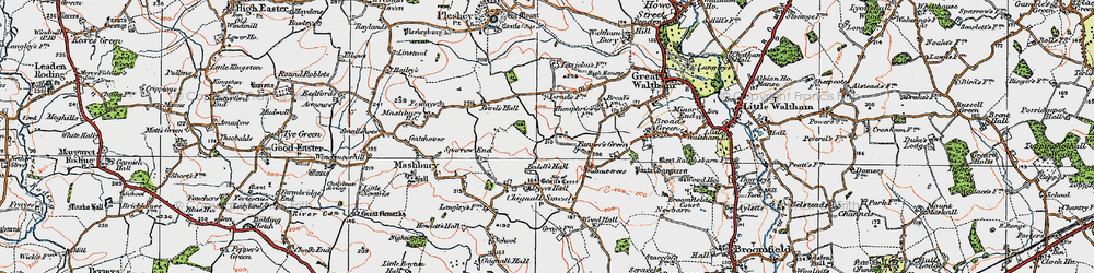 Old map of Fanner's Green in 1919