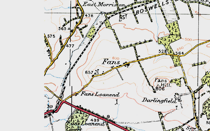Old map of Brotherstone Moor in 1926