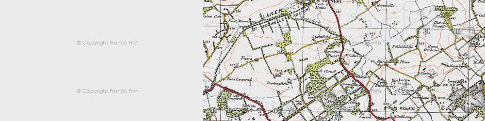 Old map of Brotherstone Moor in 1926