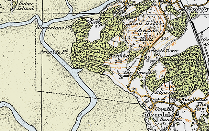 Old map of Arnside Park in 1925