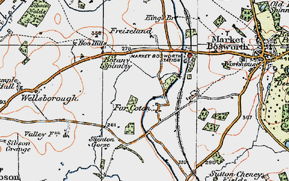 Old map of Far Coton in 1921