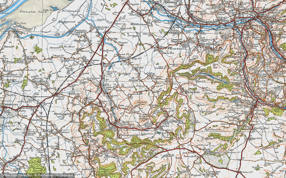 Old Map of Historic Map covering Ashmead Ho in 1919