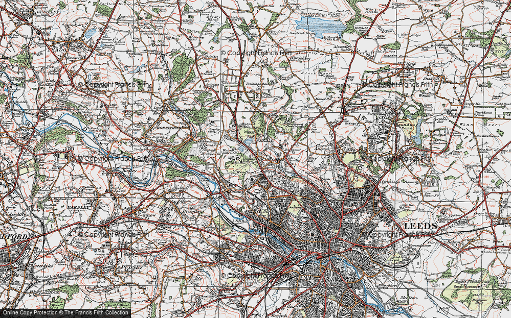 Old Map of Far Headingley, 1925 in 1925