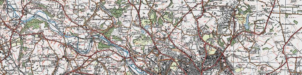 Old map of Far Headingley in 1925