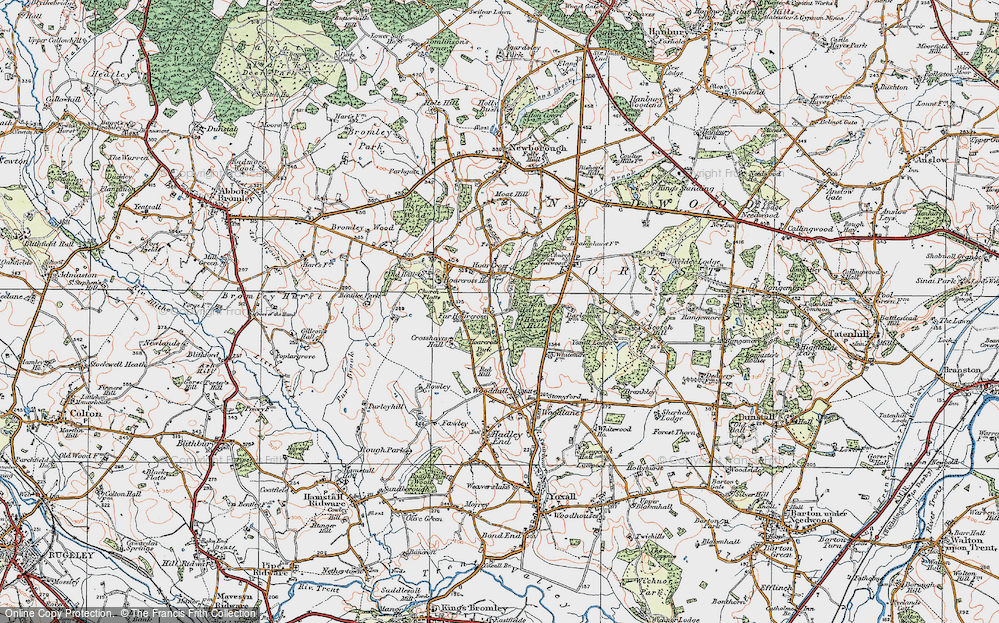 Old Map of Far Hoarcross, 1921 in 1921
