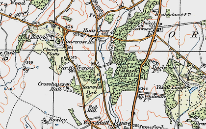 Old map of Far Hoarcross in 1921