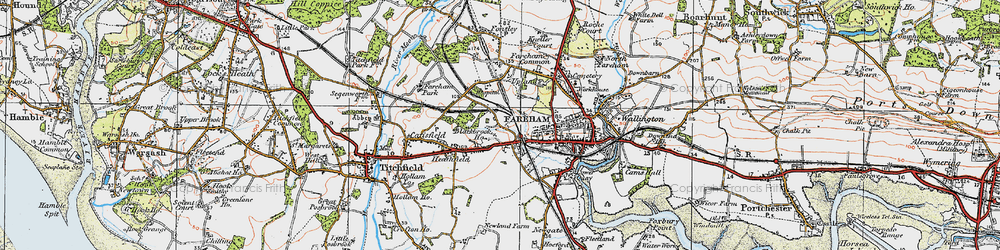 Old map of Fareham in 1919