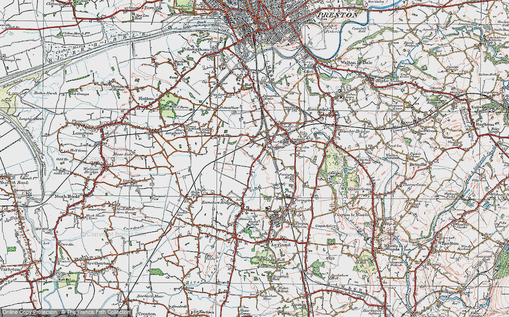 Old Map of Farington, 1924 in 1924