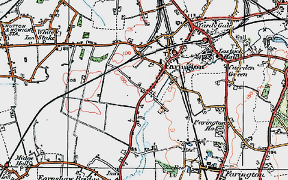 Old map of Farington in 1924