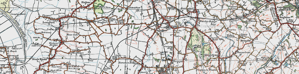 Old map of Farington in 1924