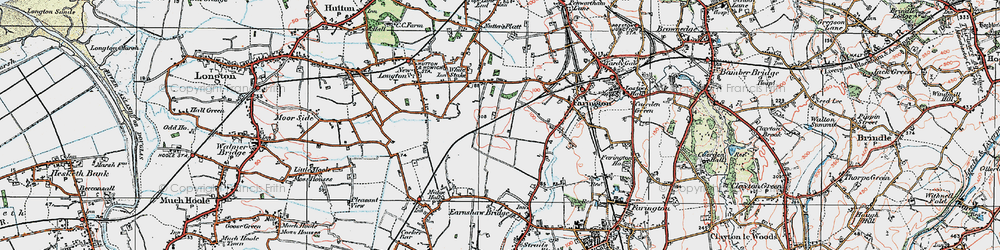 Old map of Farington Moss in 1924