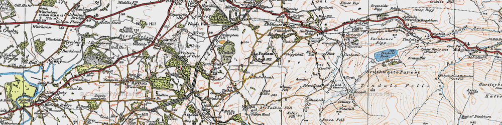 Old map of Boon Hill in 1925
