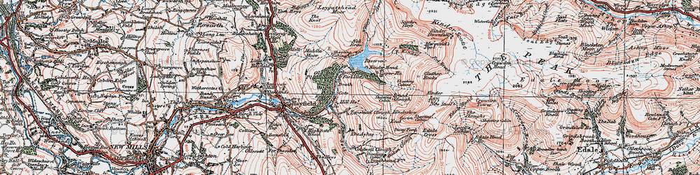 Old map of William Clough in 1923