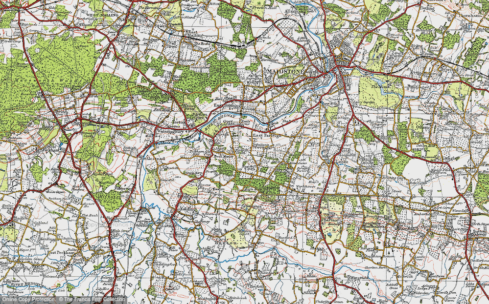 Old Map of Farleigh Green, 1921 in 1921