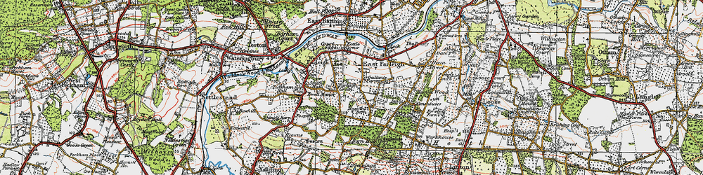 Old map of Farleigh Green in 1921