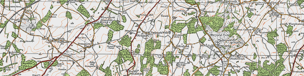 Old map of Farleigh Wallop in 1919