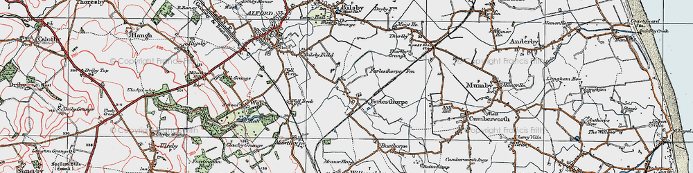 Old map of Farlesthorpe in 1923