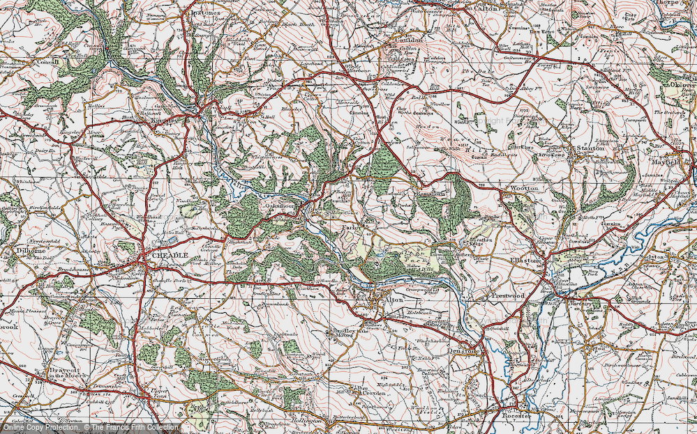 Old Map of Historic Map covering Beelow Hill in 1921