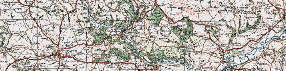 Old map of Beelow Hill in 1921