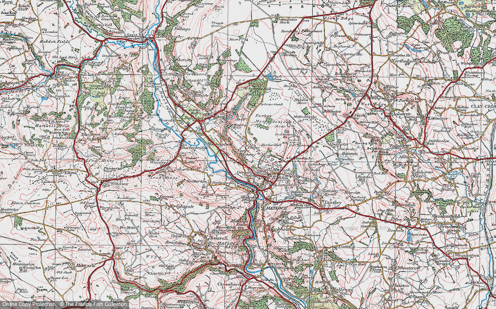 Old Map of Farley, 1923 in 1923