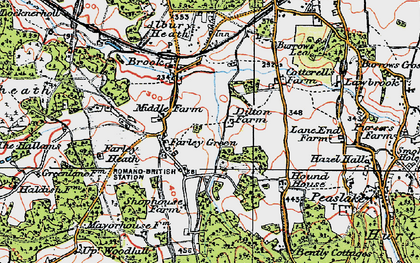 Old map of Farley Green in 1920