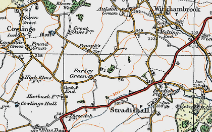 Old map of Farley Green in 1921