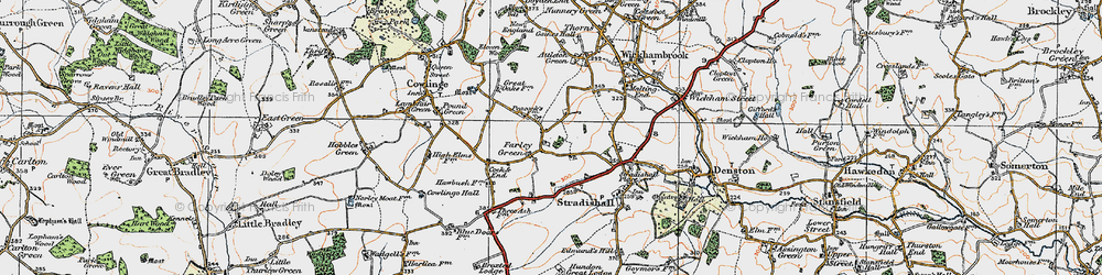 Old map of Farley Green in 1921