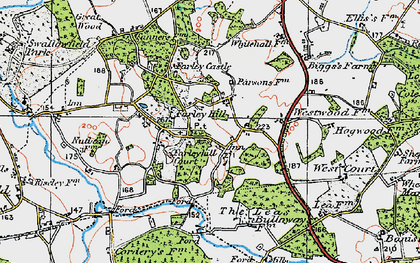 Old map of Farley Hill in 1919