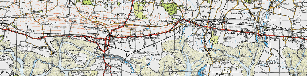 Old map of Farlington in 1919