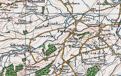 Old map of Farlow in 1921
