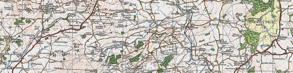 Old map of Farlow in 1921