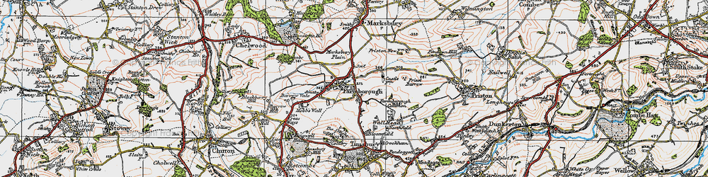 Old map of Farmborough in 1919