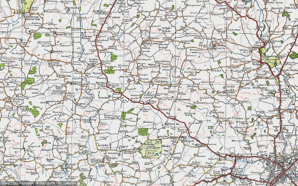 Old Map of Farmbridge End, 1919 in 1919