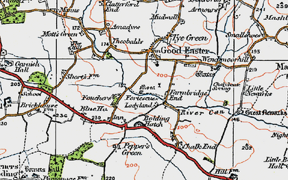 Old map of Farmbridge End in 1919