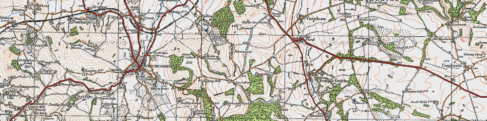 Old map of Beckbury in 1919