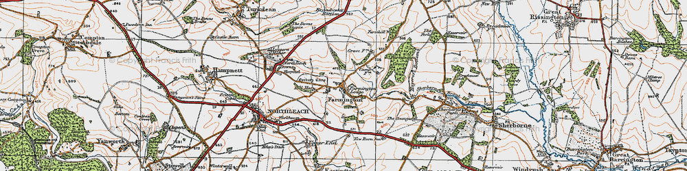 Old map of Farmington in 1919