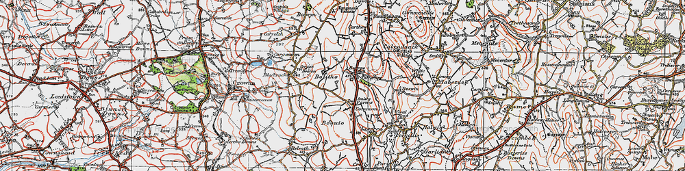 Old map of Farms Common in 1919