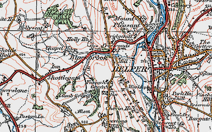 Old map of Farnah Green in 1921