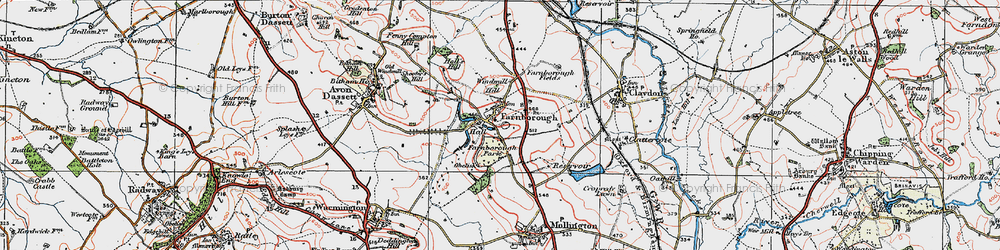 Old map of Farnborough in 1919