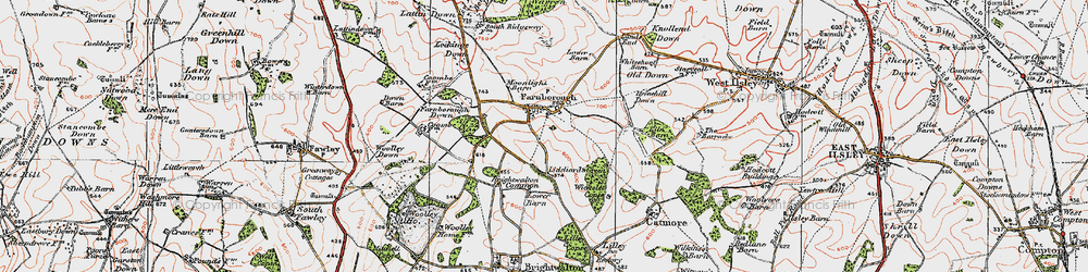 Old map of Lands End in 1919