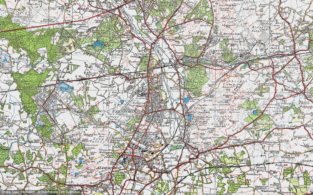 Old Map of Farnborough, 1919 in 1919