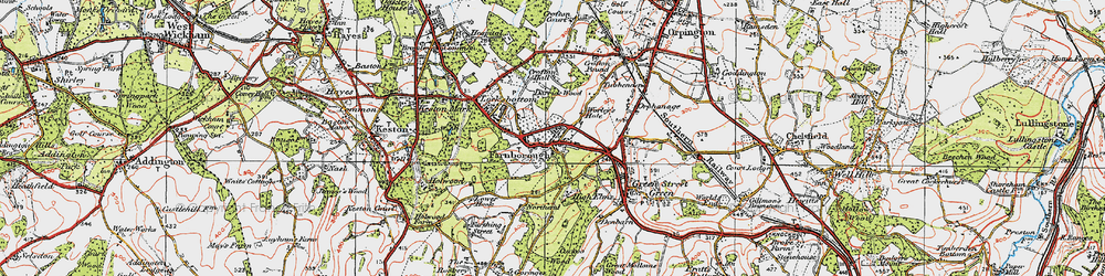 Old map of Farnborough in 1920