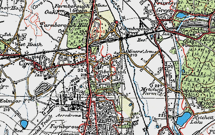 Old map of Farnborough Park in 1919