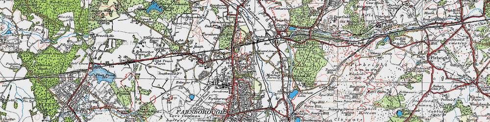 Old map of Farnborough Park in 1919