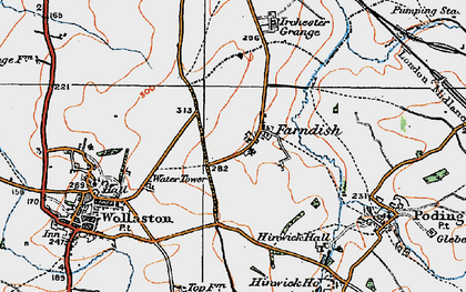 Old map of Farndish in 1919
