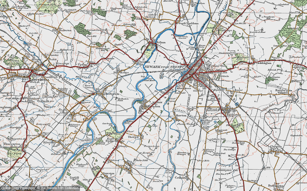 Old Map of Farndon, 1921 in 1921